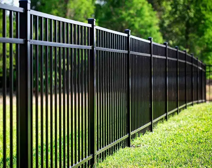 Carmichael wrought iron fence installation with decorative security design